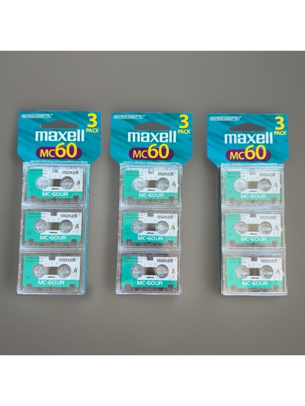 Maxwell MC-60UR Microcassette Lot Of 9 For Dictation Machine / Tape Recorder NOS